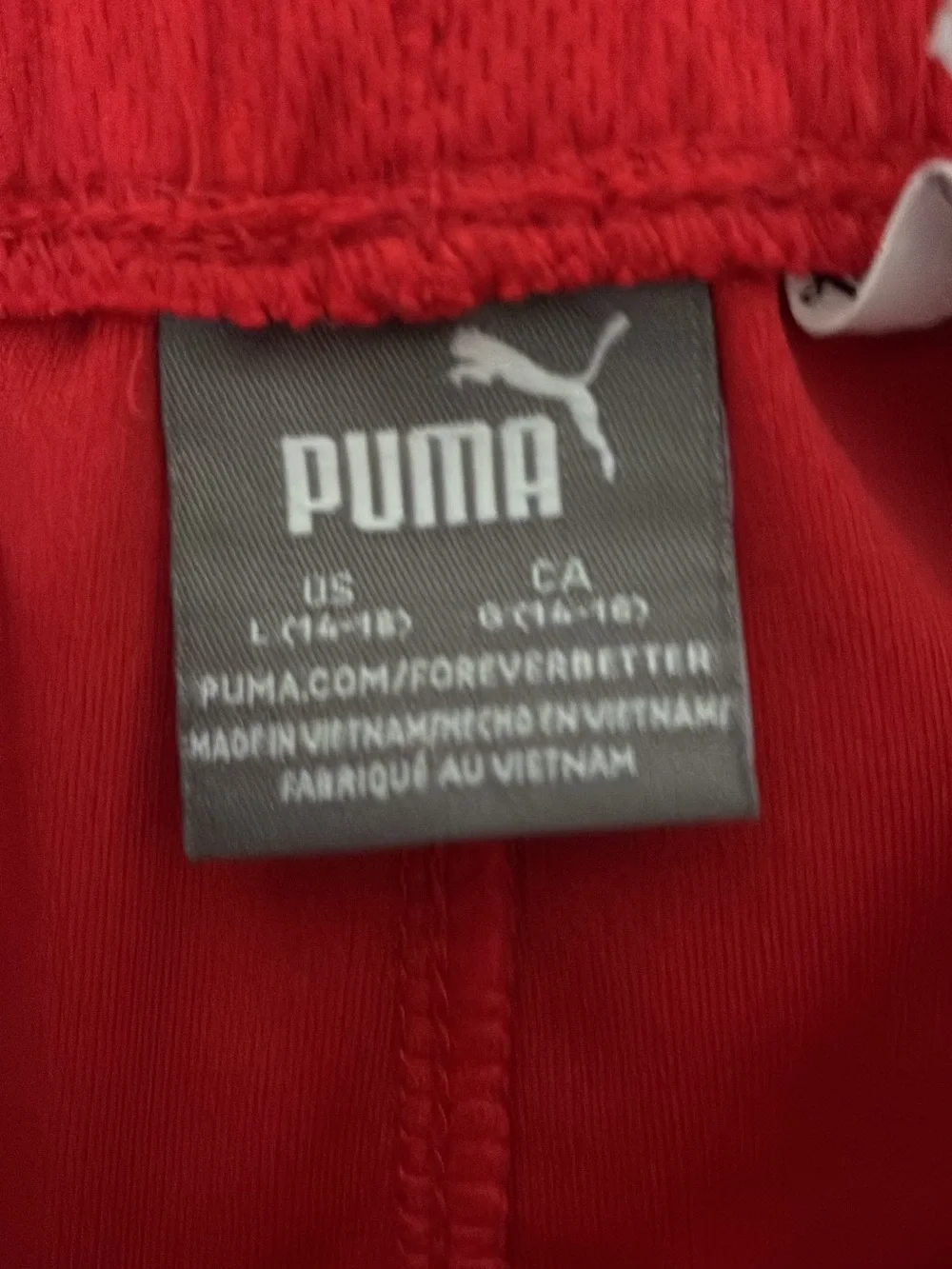 Puma Black and Red Athletic Tee with Matching Red Shorts
